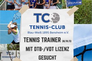 Tennis Spielertrainer (m/w/d) mit DTB-/VDT-Lizenz gesucht